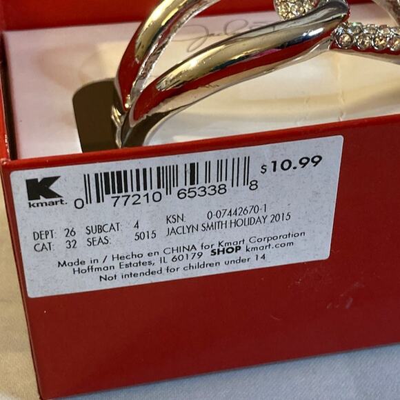 NWT Jaclyn Smith Silver Tone & Rhinestone Stretch Bracelet w/Box (2015) - Picture 3 of 5